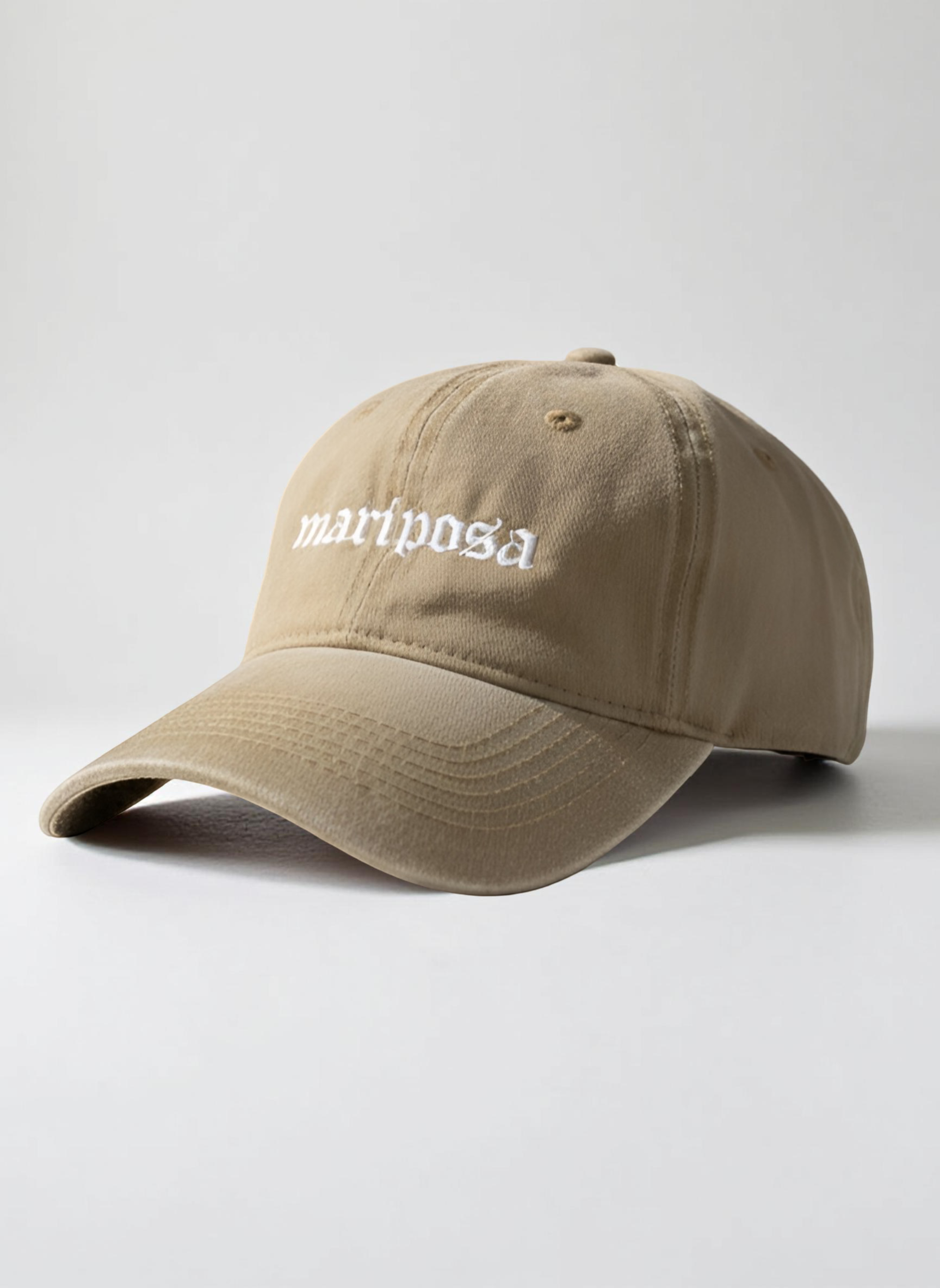 Beige Embroidered Cap