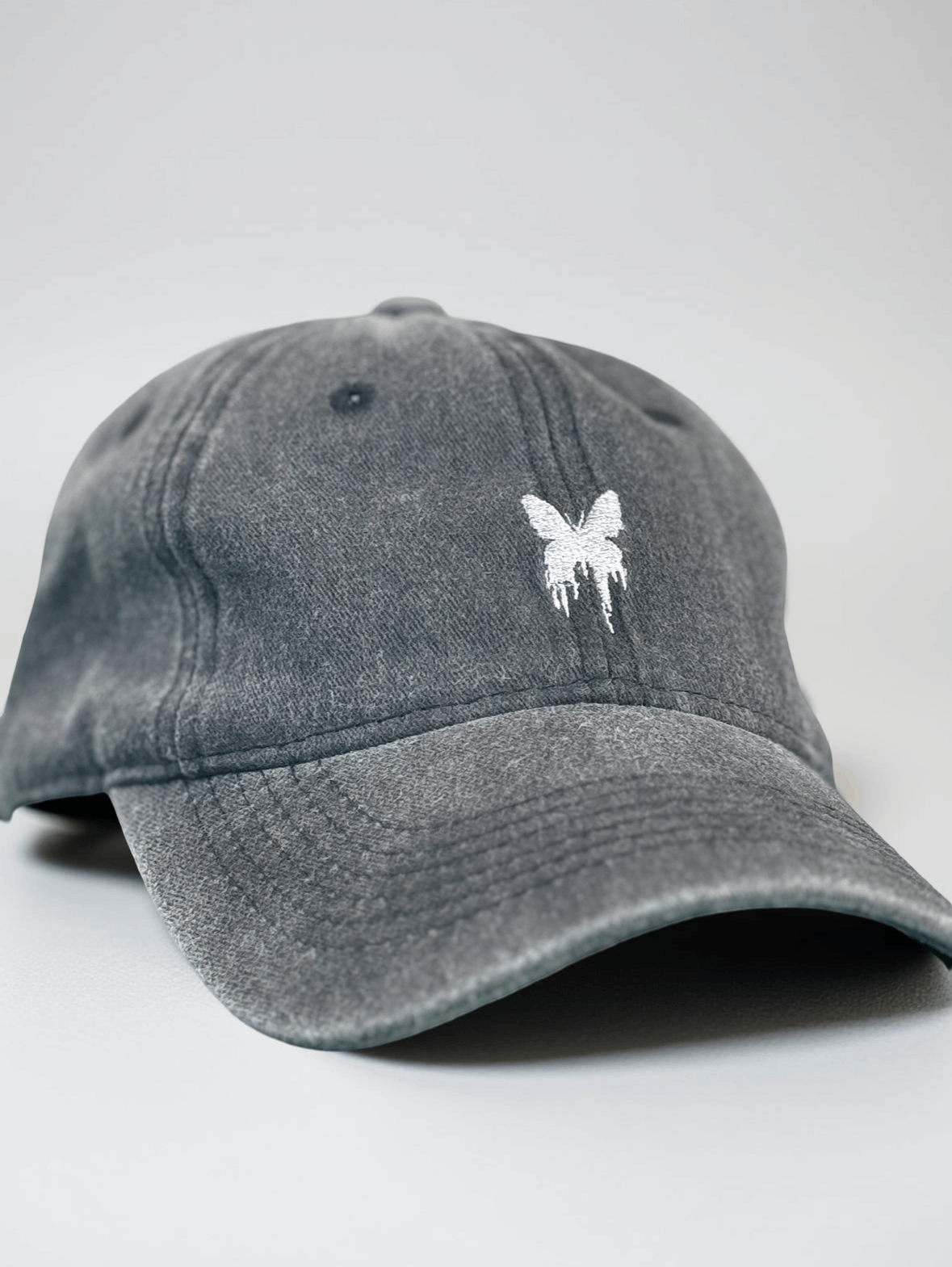 Gray Embroidered Cap