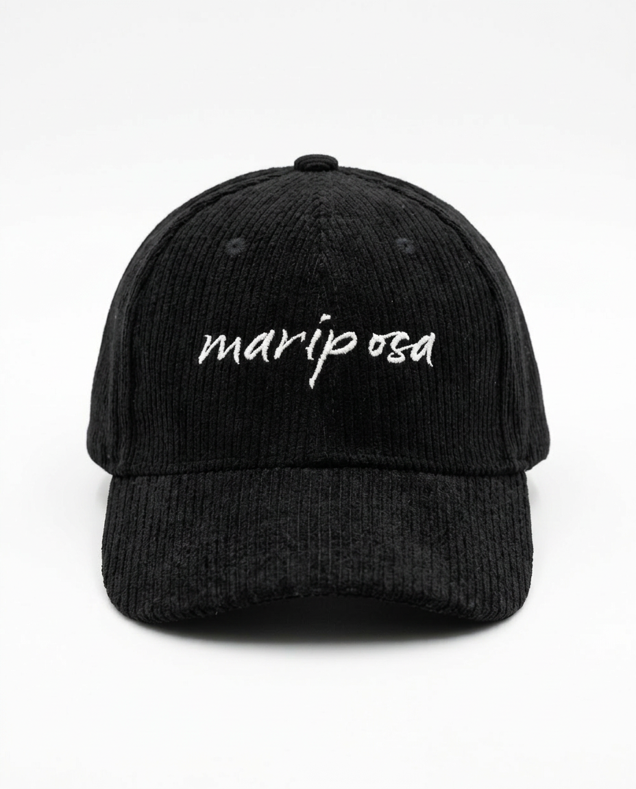 Black Embroidered Cap